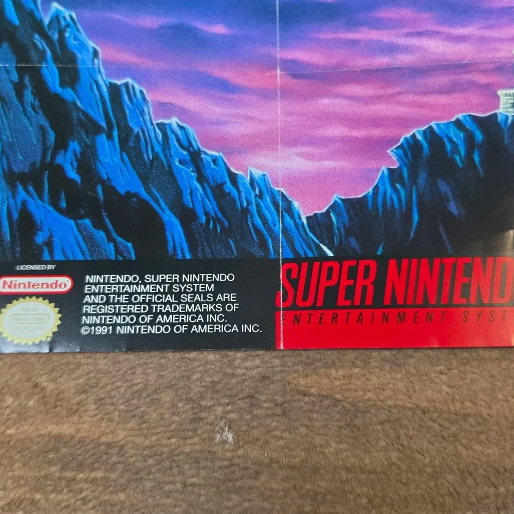 Nintendo Soul Blazer Poster SNES OS Blue Excellent Vintage Game Guide Insert